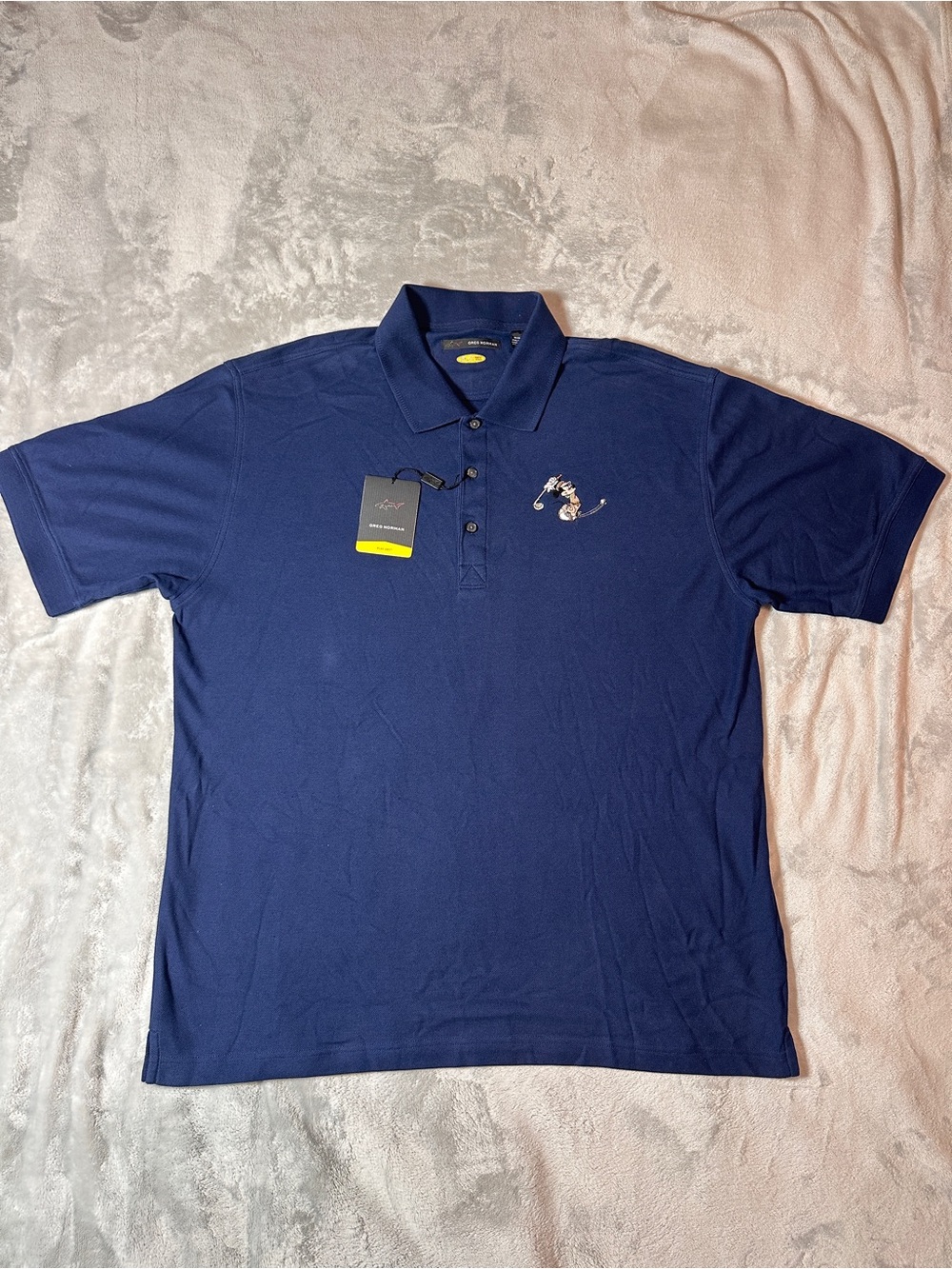 Men's NWT Disney x Greg Norman Mickey Mouse Golf Polo Shirt Navy Blue 2XL
